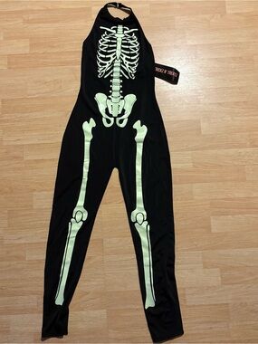Dolls Kill Trickz N' Treatz IN MY BONES CATSUIT Glow in the Dark Size Medium NWT